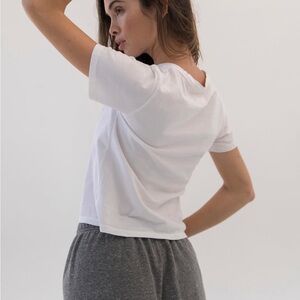 Tiger & Eloise x Stoney Clover Lane Cropped White Tee size L